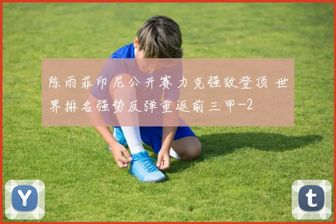 陈雨菲印尼公开赛力克强敌登顶 世界排名强势反弹重返前三甲